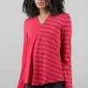 Sale Evie Lou Shapely V Jersey Top, Raspberry