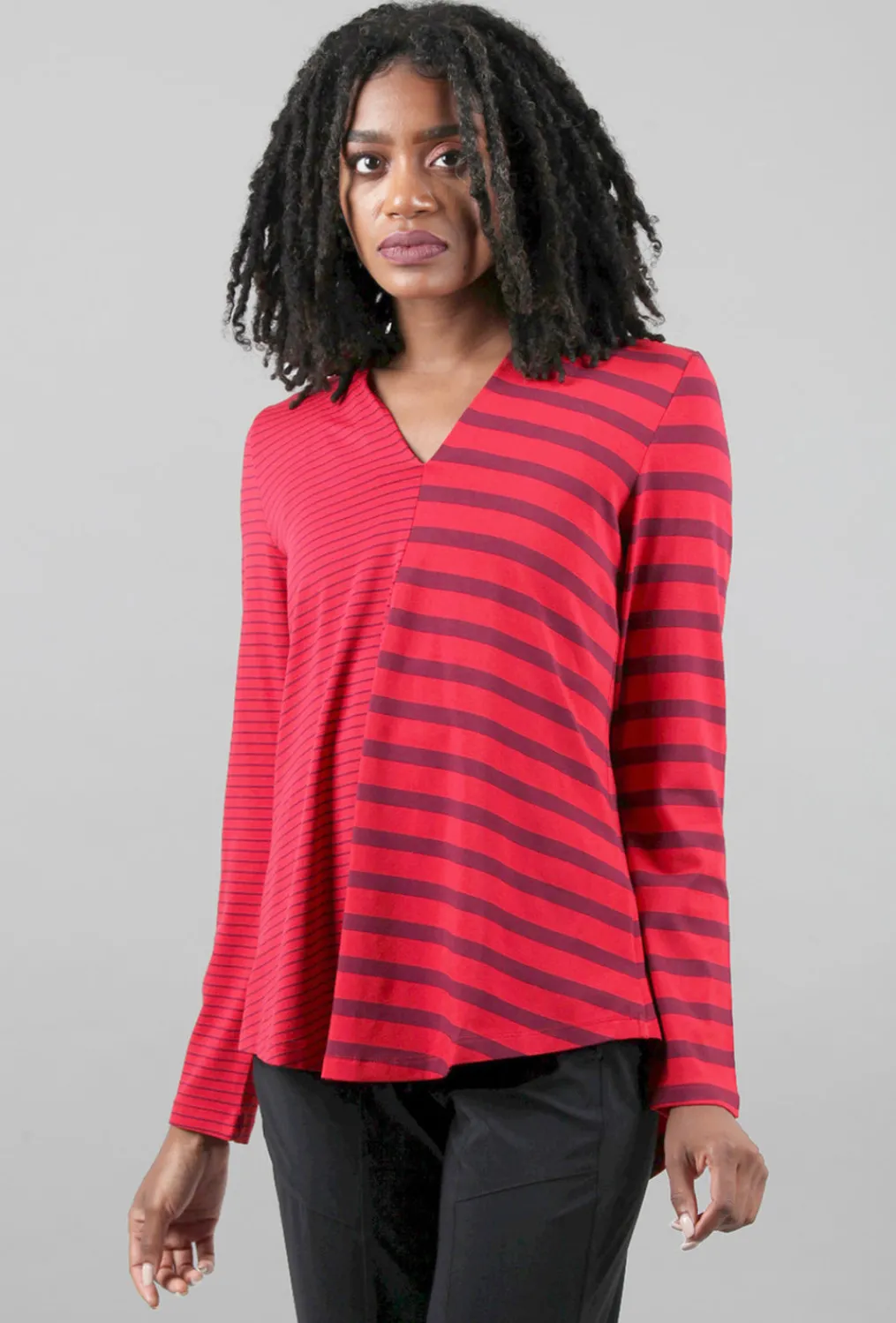 Sale Evie Lou Shapely V Jersey Top, Raspberry