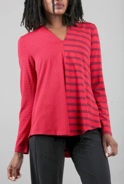 Sale Evie Lou Shapely V Jersey Top, Raspberry