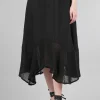 Cheap Evie Lou Sheer-Trimmed Skirt, Black