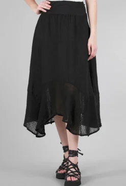 Cheap Evie Lou Sheer-Trimmed Skirt, Black