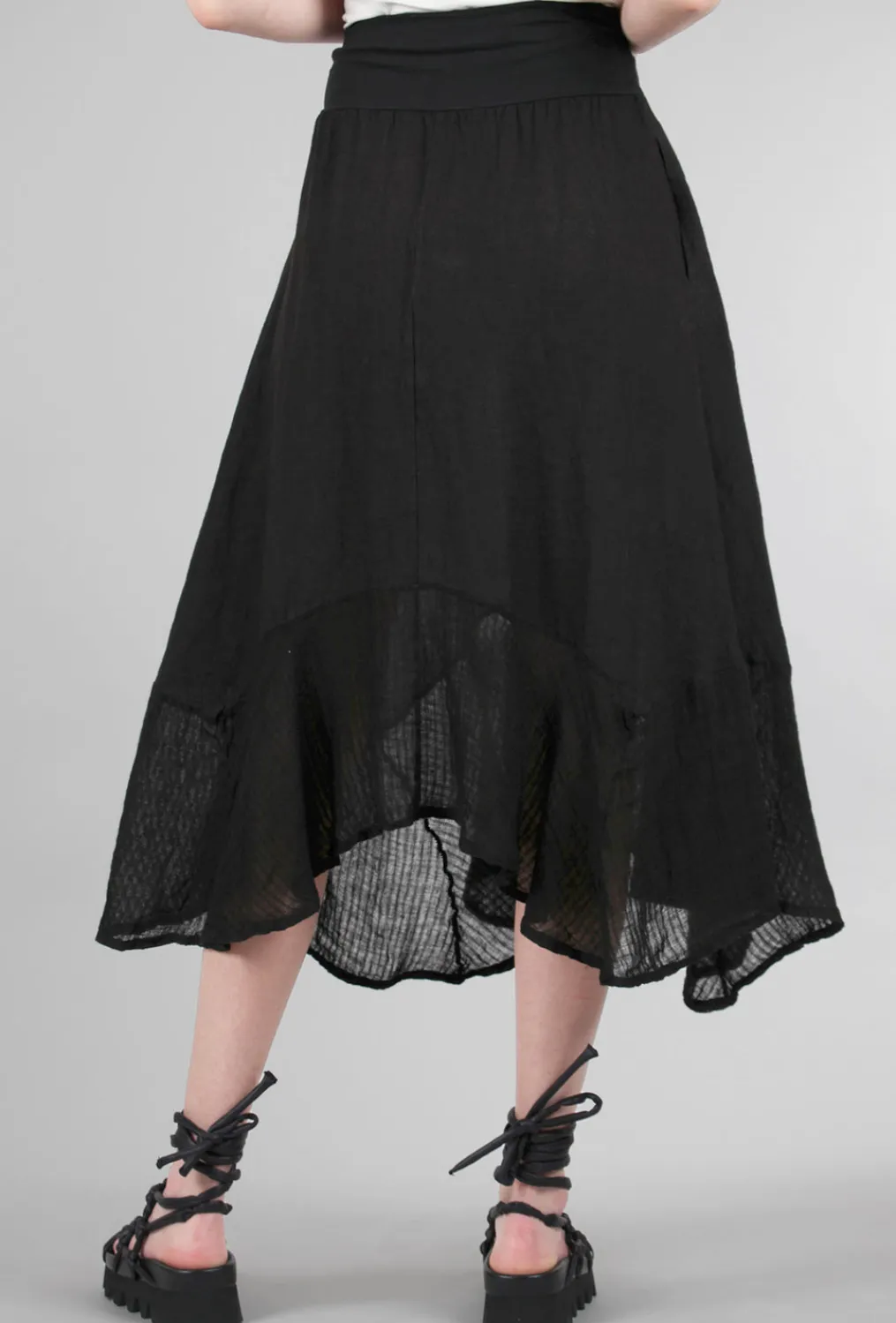 Cheap Evie Lou Sheer-Trimmed Skirt, Black