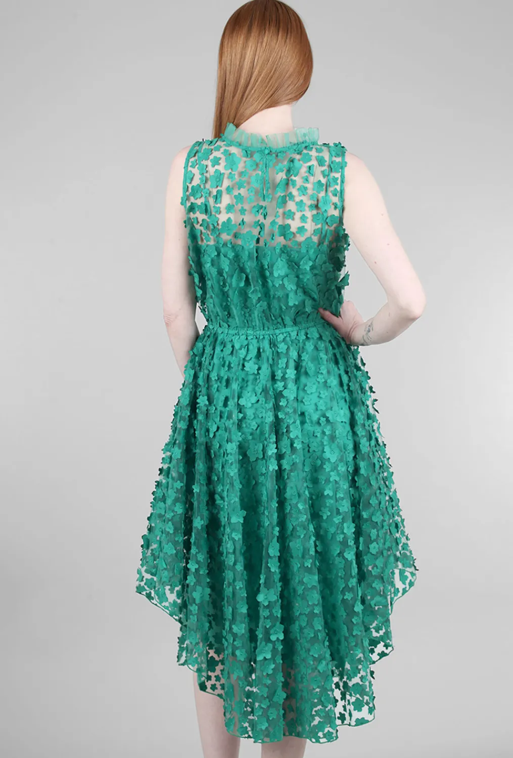 Best Sale Evie Lou Shentel Petal Dress, Seaglass Green