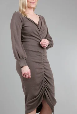 Cheap Evie Lou Shirred Sweater Dress, Umber