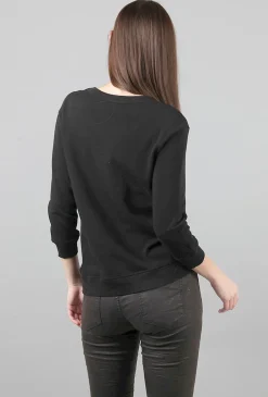 Online Evie Lou Shrunken Cropped Sweatshirt, Black