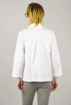 Fashion Evie Lou Side Slit Woven Shirt, White