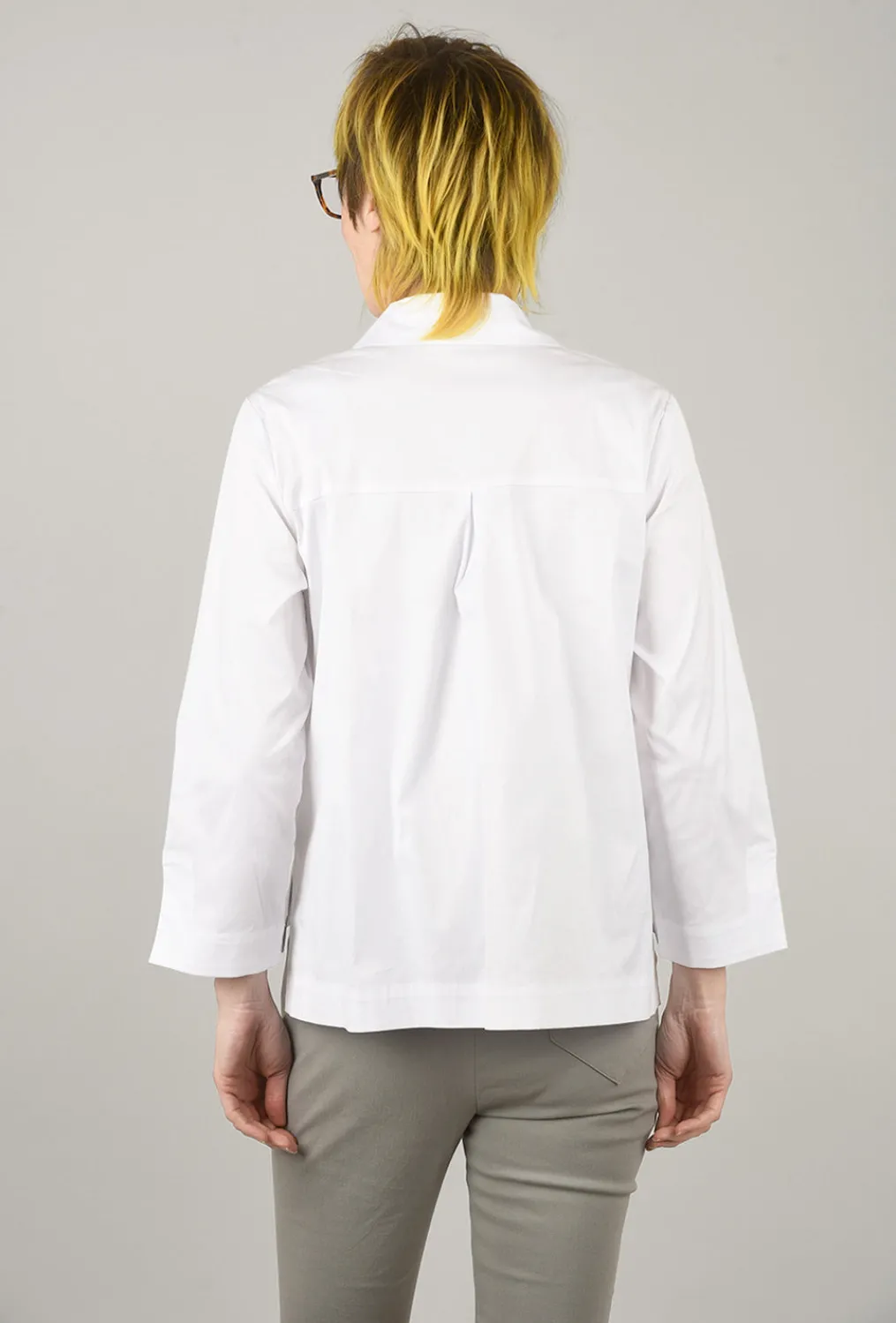 Fashion Evie Lou Side Slit Woven Shirt, White