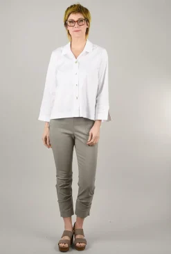 Fashion Evie Lou Side Slit Woven Shirt, White