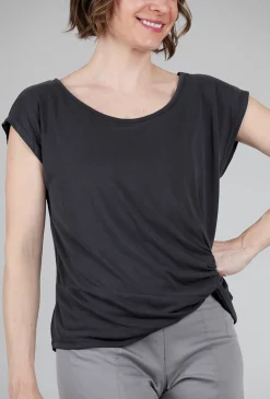 Discount Evie Lou Side-Knot Modal Top, Black