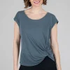 Shop Evie Lou Side-Knot Modal Top, Dark Teal