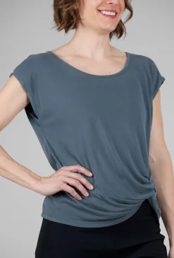 Shop Evie Lou Side-Knot Modal Top, Dark Teal