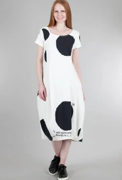 Cheap Evie Lou Sig Stretch Cap-Sleeve Dress, White/Black Dot
