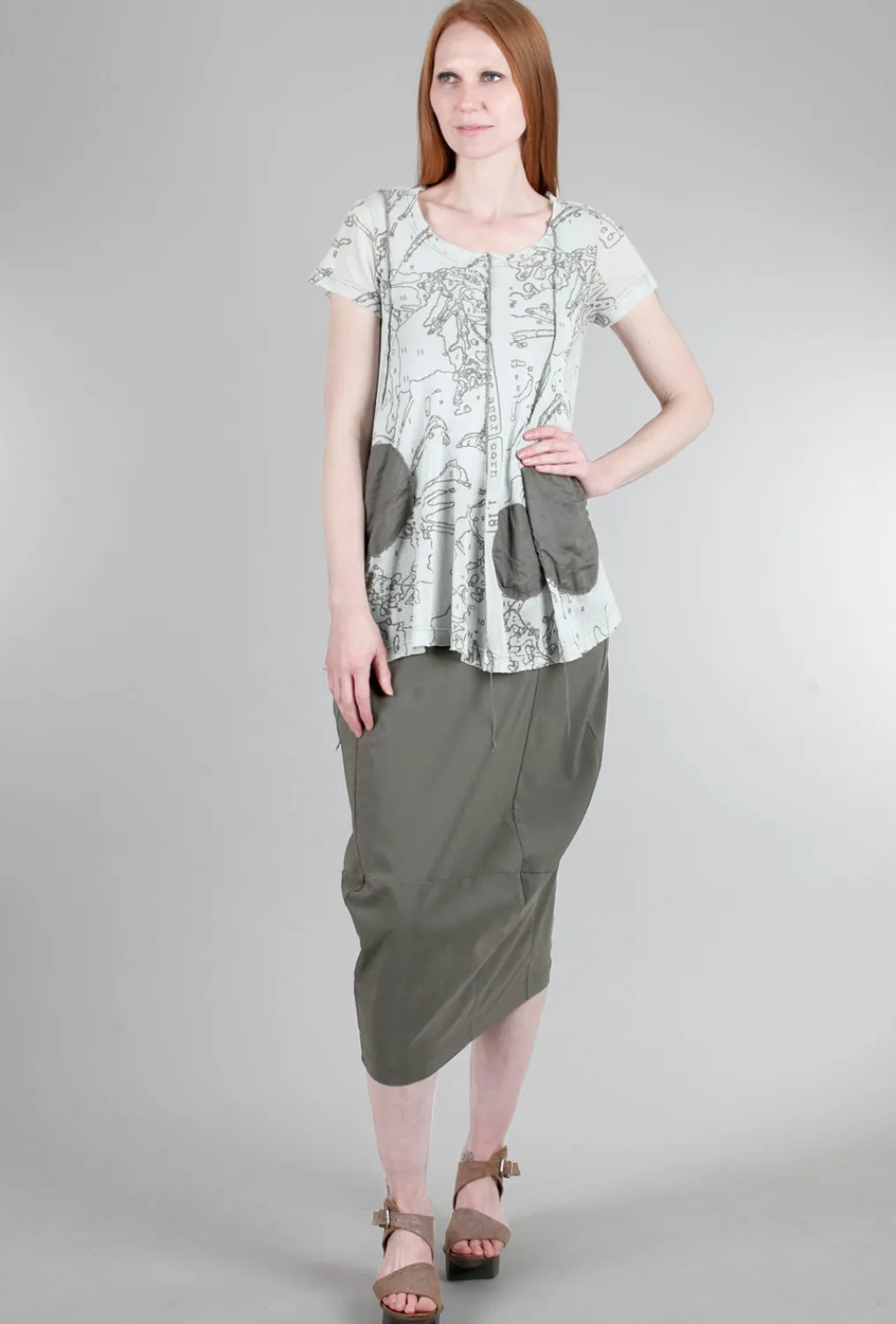 Fashion Evie Lou Sig Stretch Column Skirt, Olive