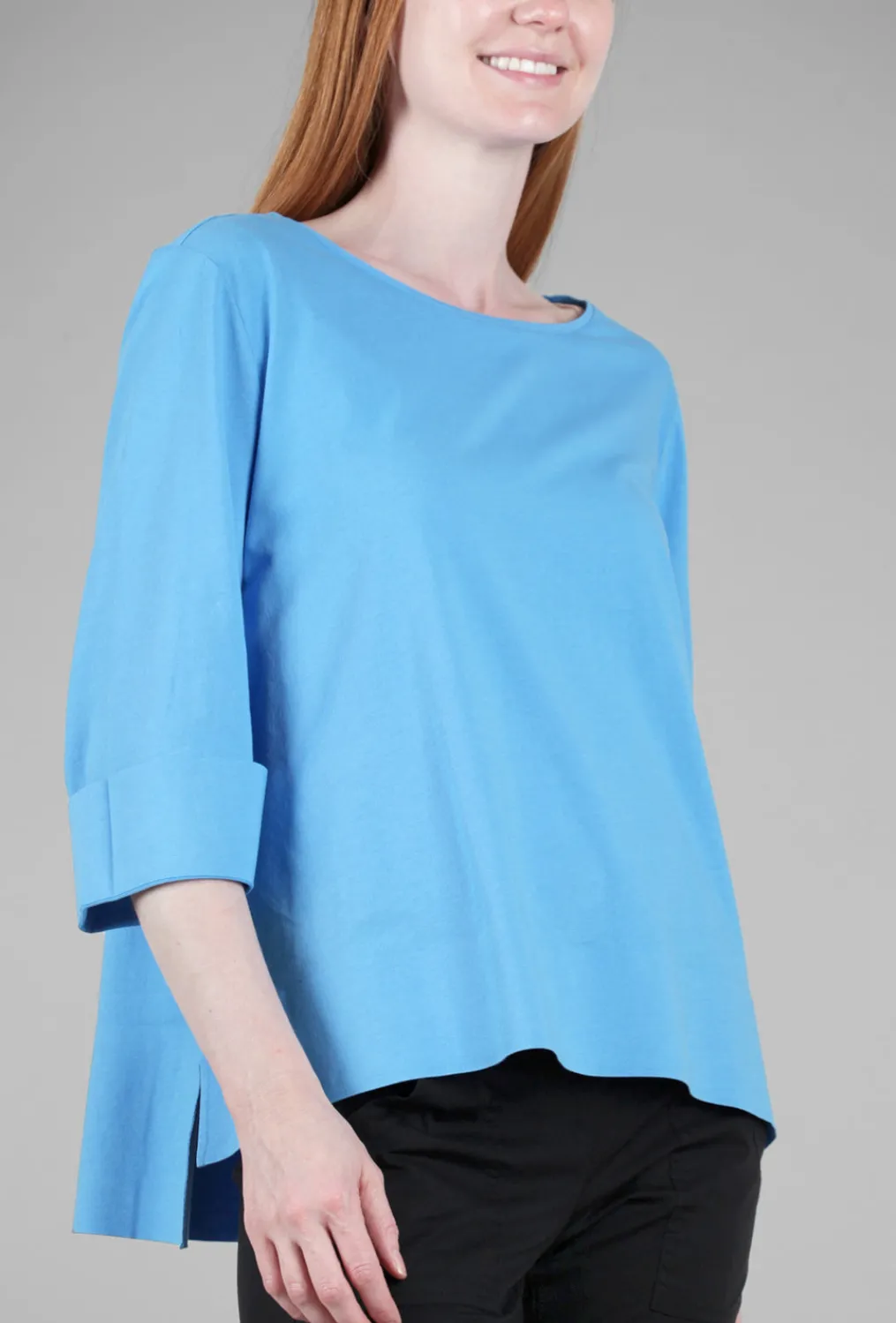 Online Evie Lou Signature Deep Hem Tee, Azure
