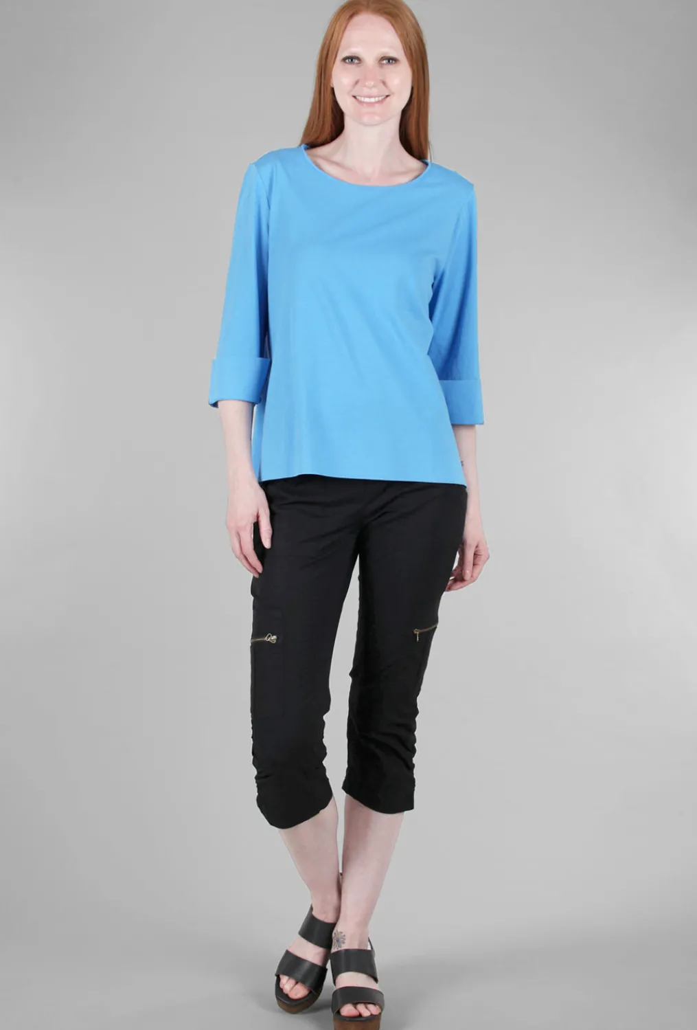 Online Evie Lou Signature Deep Hem Tee, Azure