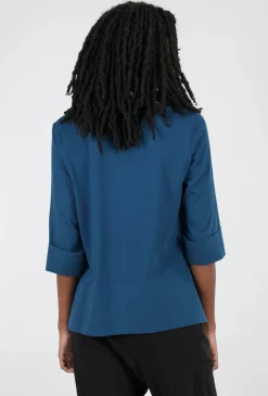 Best Sale Evie Lou Signature Deep-Hem Tee, Baltic Blue