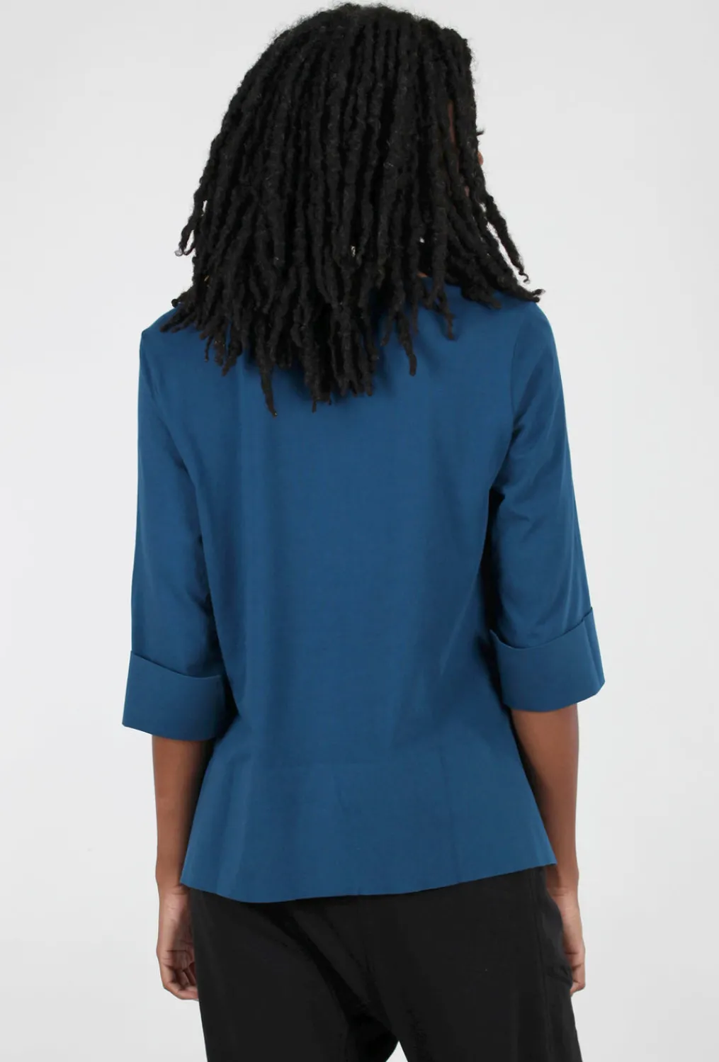 Best Sale Evie Lou Signature Deep-Hem Tee, Baltic Blue