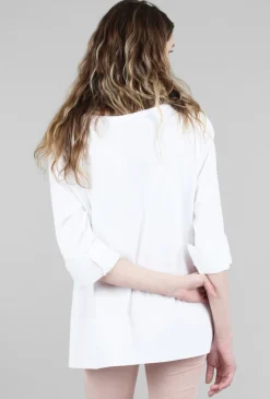 Cheap Evie Lou Signature Deep-Hem Tee, White