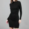 Best Sale Evie Lou Silk Knit Twist Mini Dress, Black
