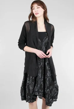 Clearance Evie Lou Silk/Jersey Cardie, Black