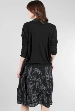 Clearance Evie Lou Silk/Jersey Cardie, Black