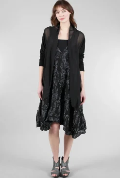 Clearance Evie Lou Silk/Jersey Cardie, Black