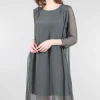 Hot Evie Lou Silky Claudia Dress, Anthracite
