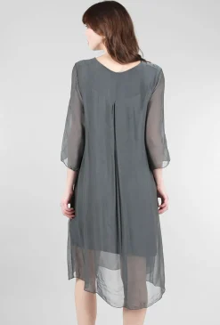 Hot Evie Lou Silky Claudia Dress, Anthracite