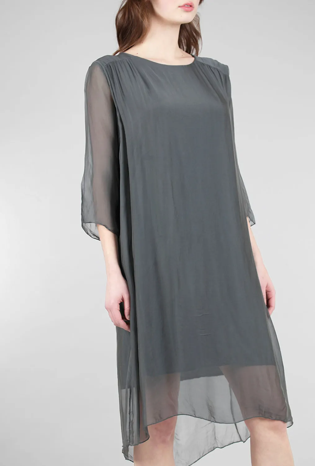 Hot Evie Lou Silky Claudia Dress, Anthracite
