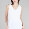Sale Evie Lou Simple V-Neck Tank, White