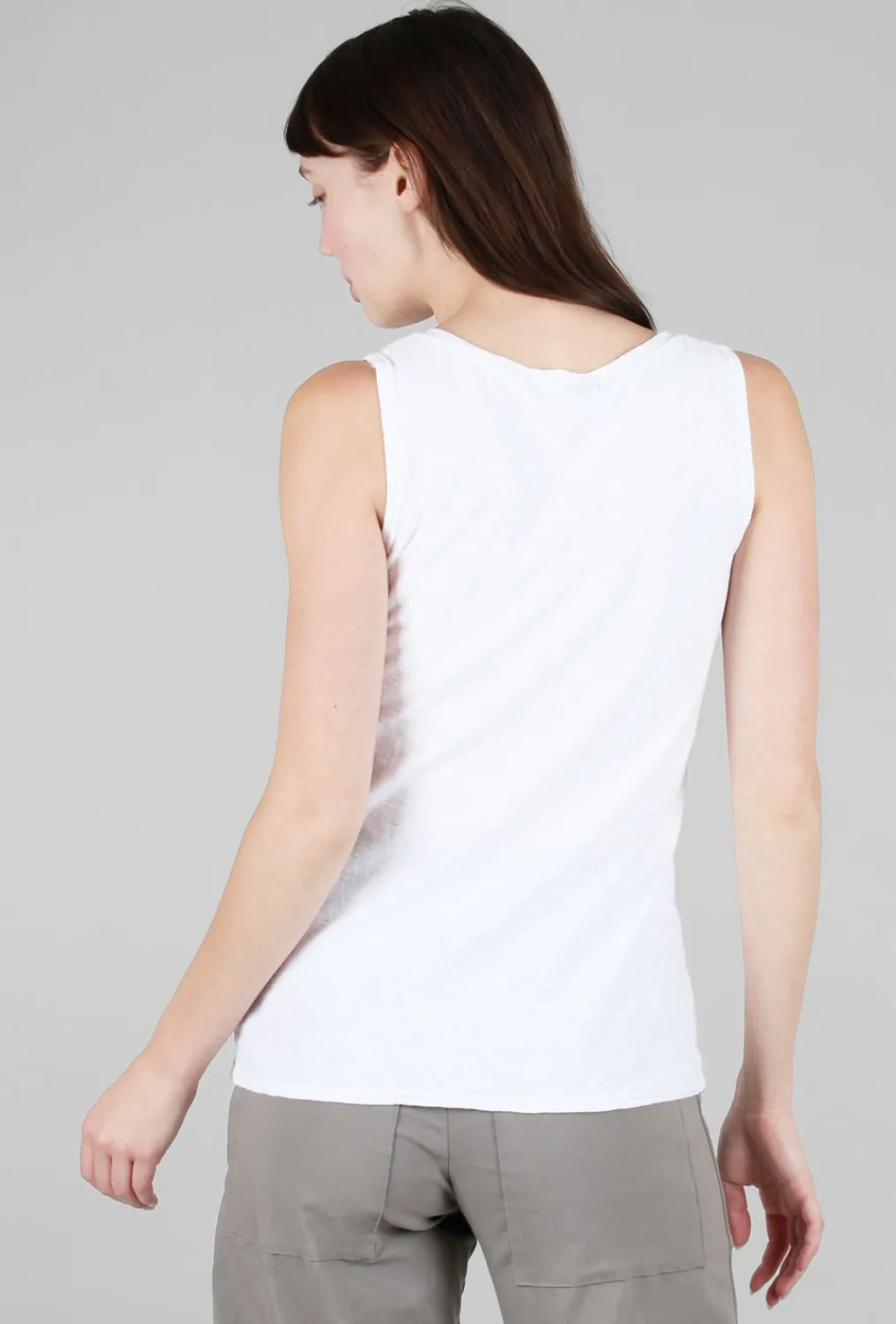 Sale Evie Lou Simple V-Neck Tank, White