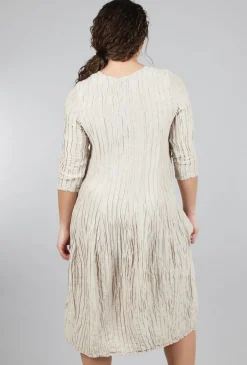 Flash Sale Evie Lou 3/4-Sleeve Crinkle Dress, Parchment