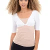 Discount Evie Lou 1/2-Sleeve Jersey Sleevey, White