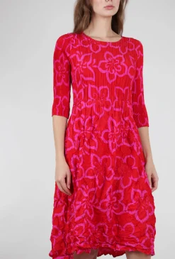 Discount Evie Lou 3/4-Sleeve Smash Pocket Dress, Pink Spectro