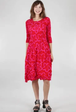 Discount Evie Lou 3/4-Sleeve Smash Pocket Dress, Pink Spectro