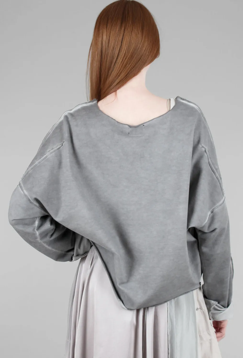 Discount Evie Lou Slouchy French Terry Pullover, Gray Wash