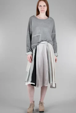 Discount Evie Lou Slouchy French Terry Pullover, Gray Wash