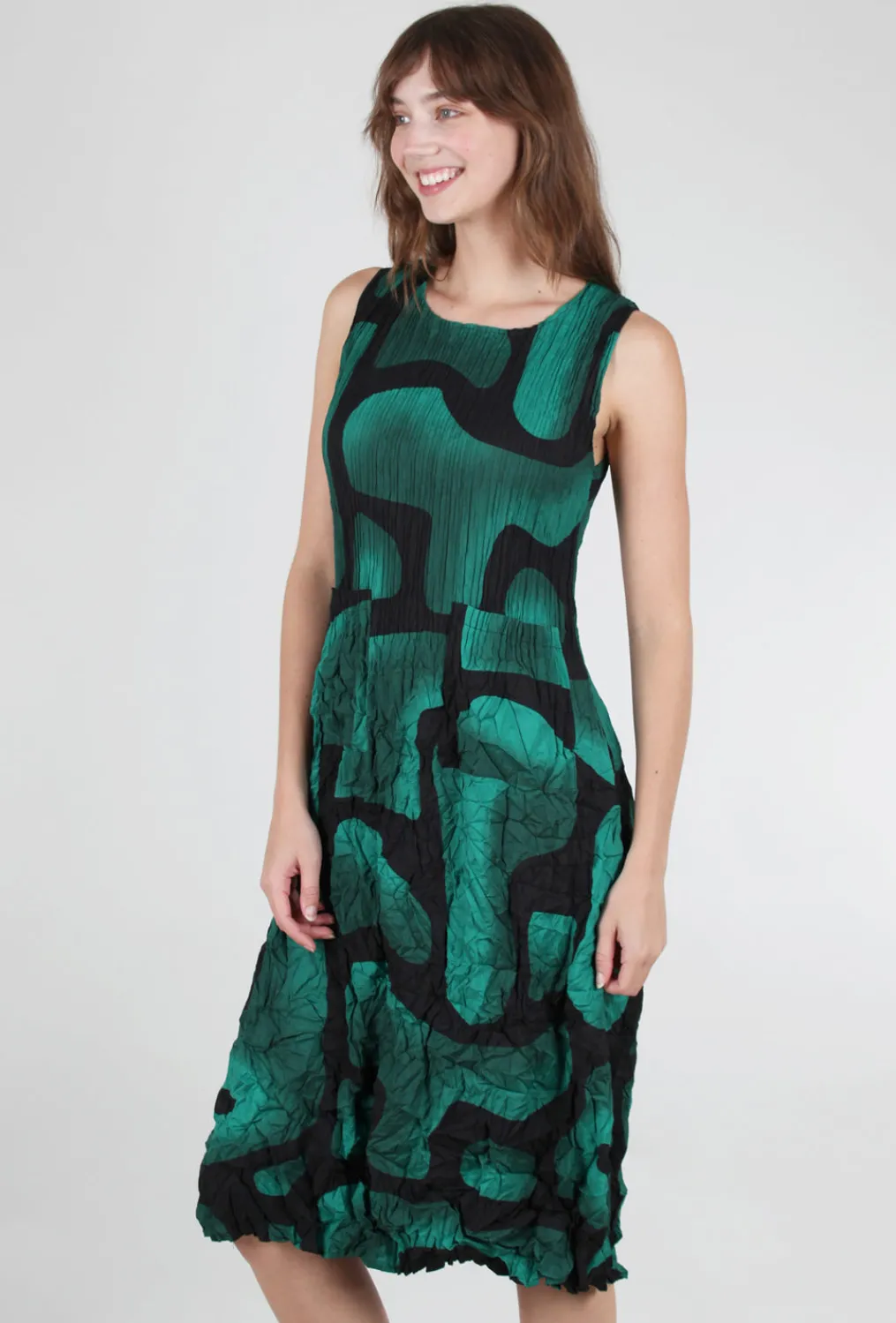 Store Evie Lou Smash Pocket Tank Dress, Green Tucson