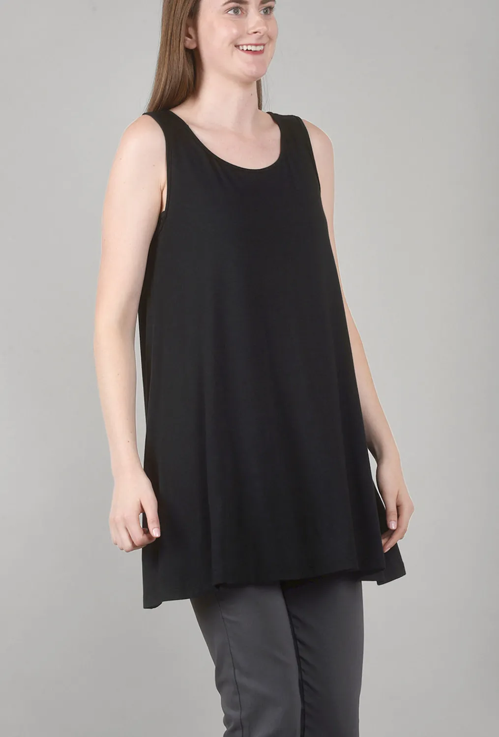 Hot Evie Lou Smooth Jersey Long Full Tank, Black