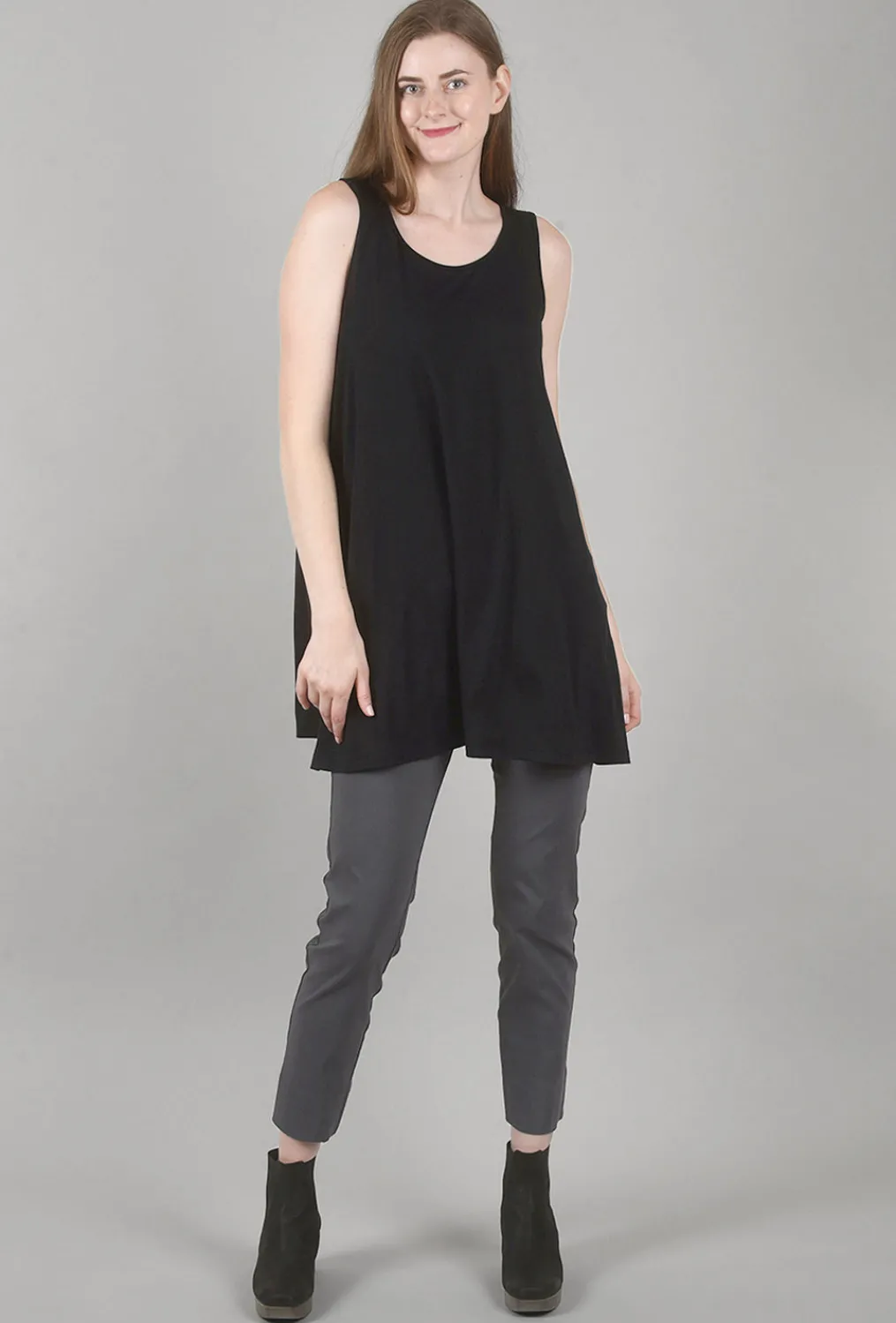 Hot Evie Lou Smooth Jersey Long Full Tank, Black