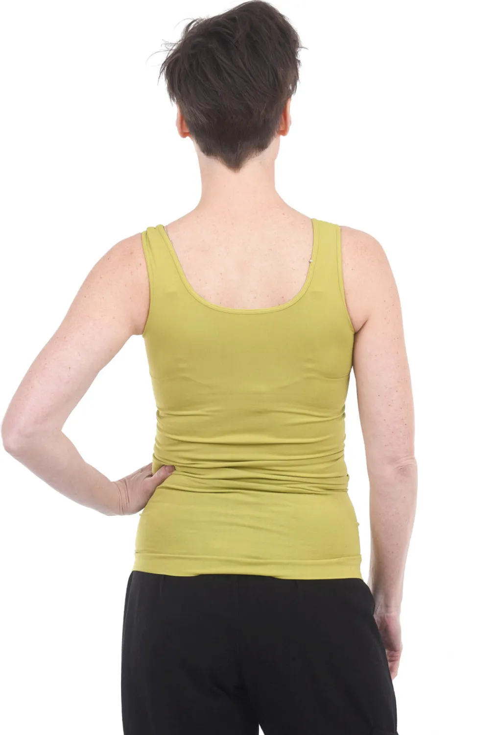 Store Evie Lou Smooth Tank, Chartreuse
