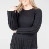 Best Sale Evie Lou Snow Bunny Overlay Sweater, Black