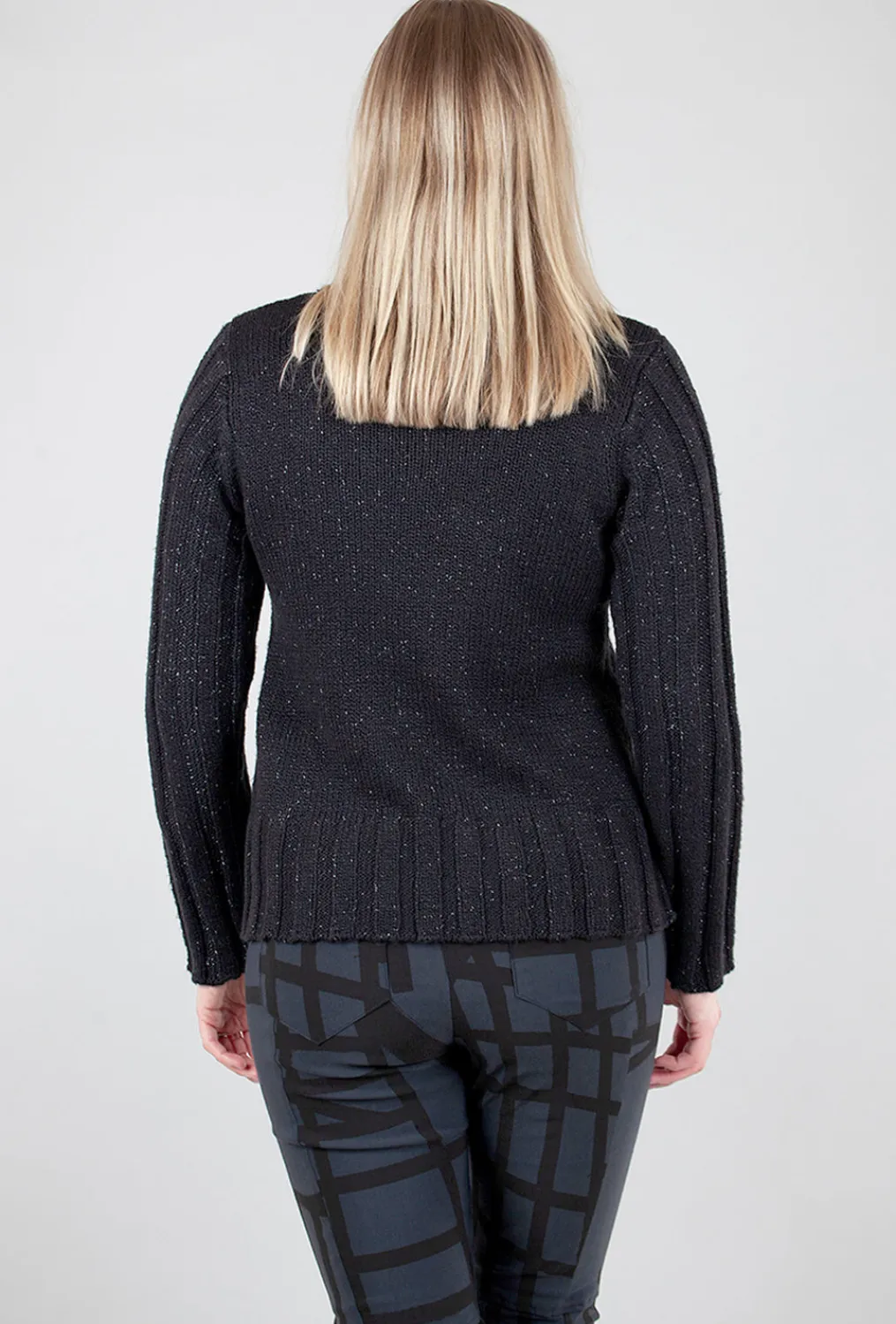 Best Sale Evie Lou Snow Bunny Overlay Sweater, Black