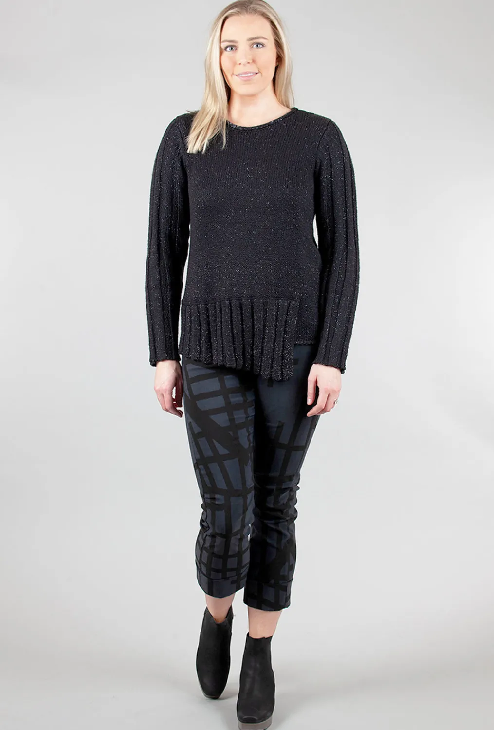 Best Sale Evie Lou Snow Bunny Overlay Sweater, Black