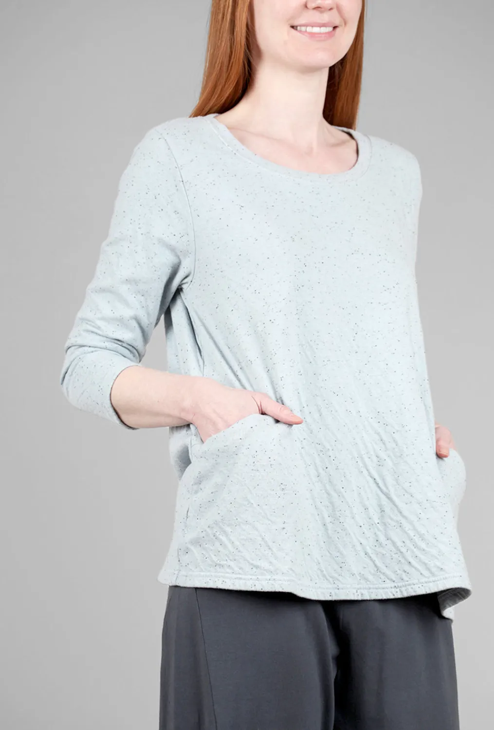 Shop Evie Lou Speckle Cotton Swing Top, Porcelain