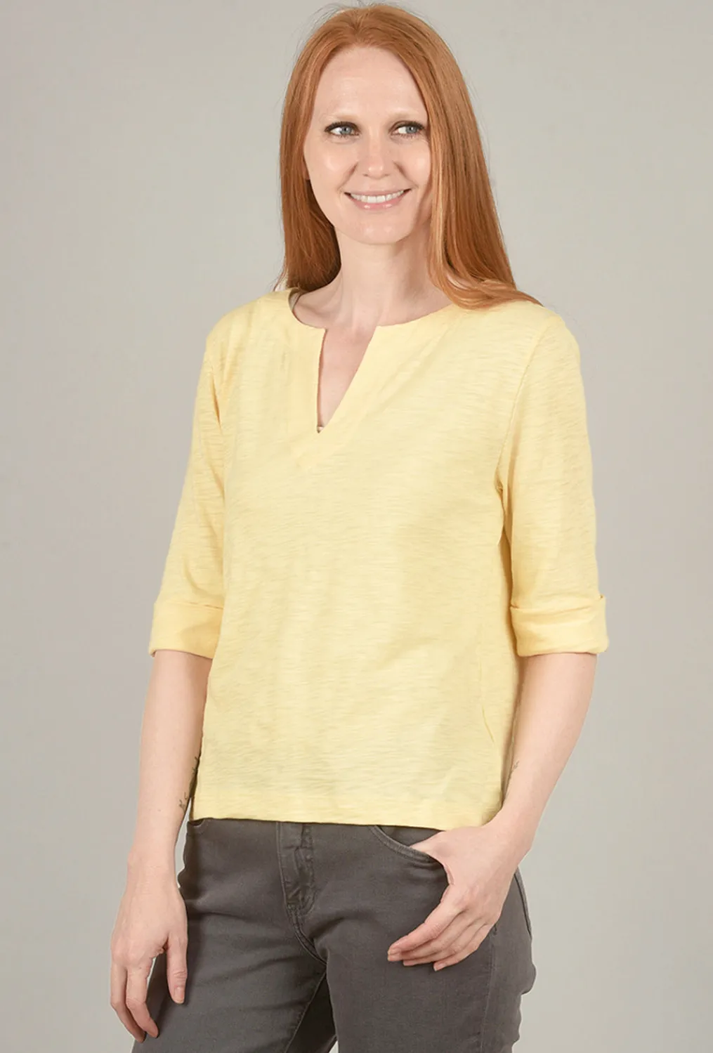 Best Evie Lou Split-Neck Easy Top, Shell