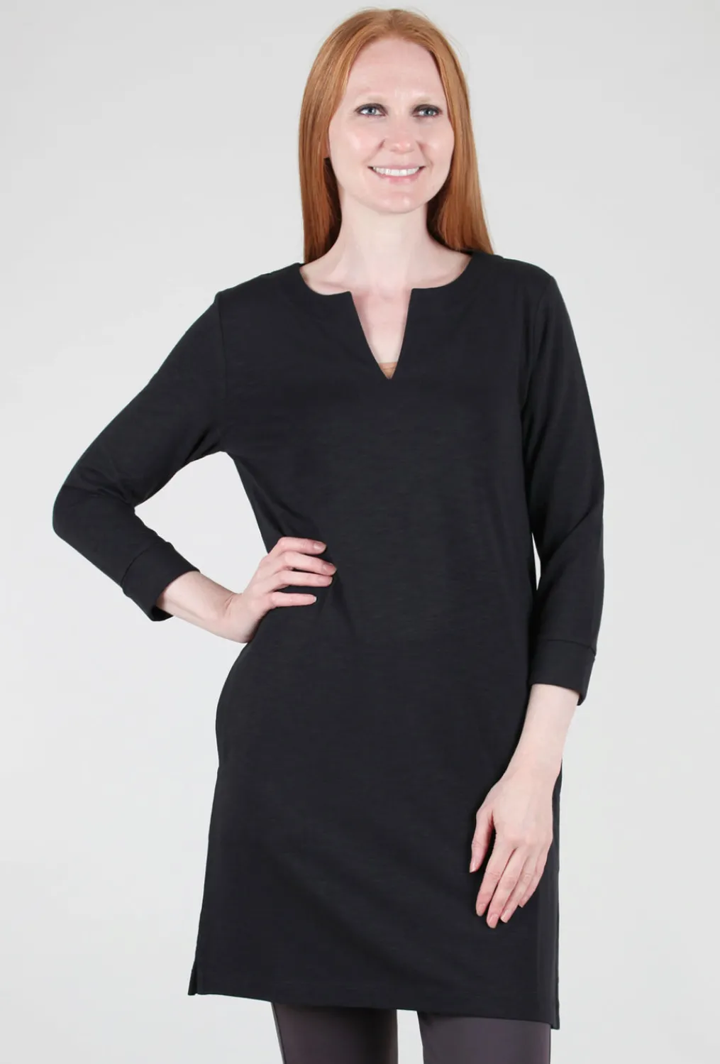 Cheap Evie Lou Split-Neck Slim Dress, Black