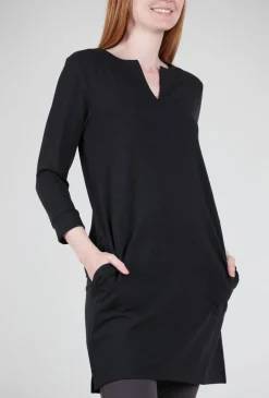 Cheap Evie Lou Split-Neck Slim Dress, Black