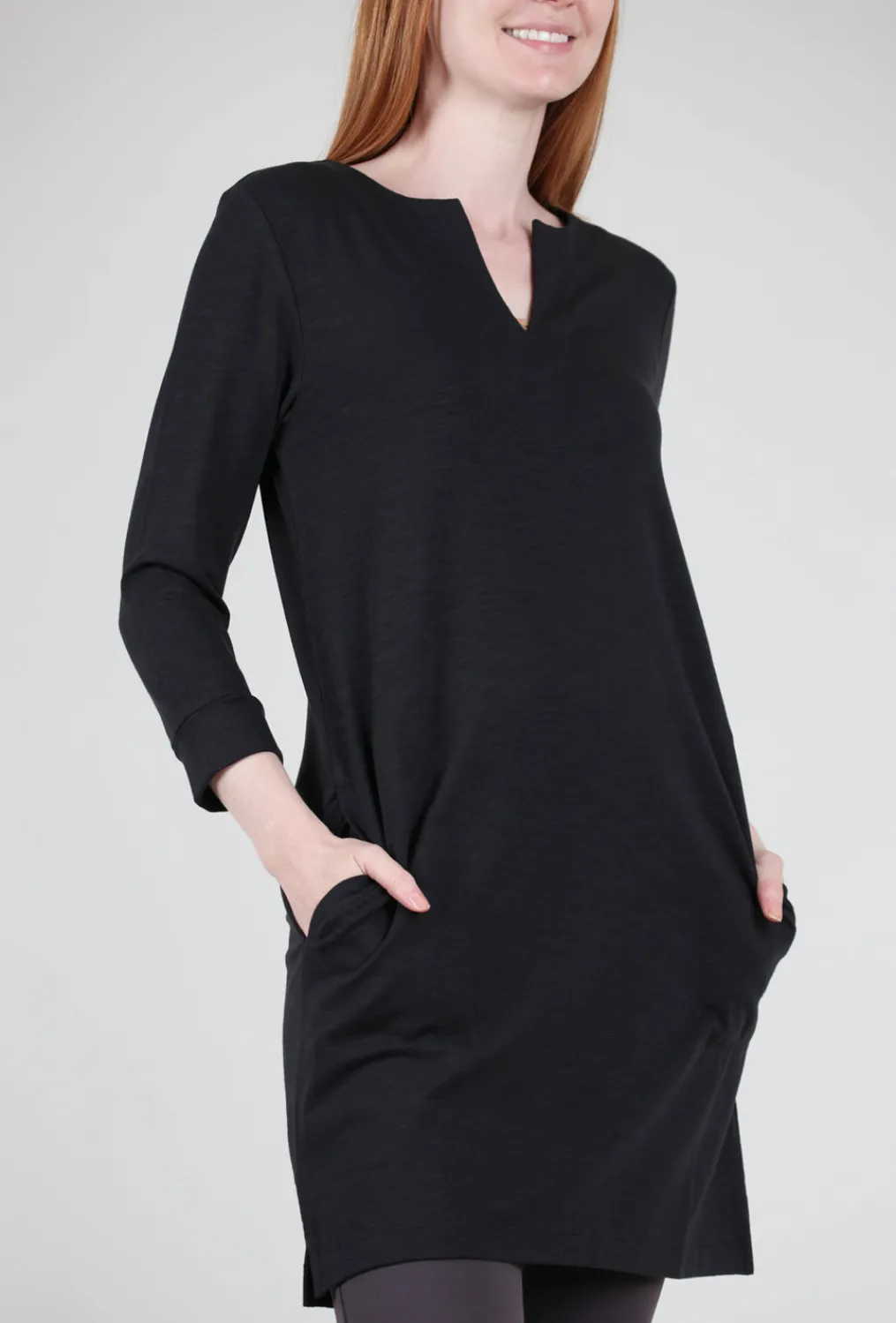 Cheap Evie Lou Split-Neck Slim Dress, Black