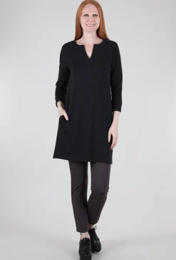 Cheap Evie Lou Split-Neck Slim Dress, Black